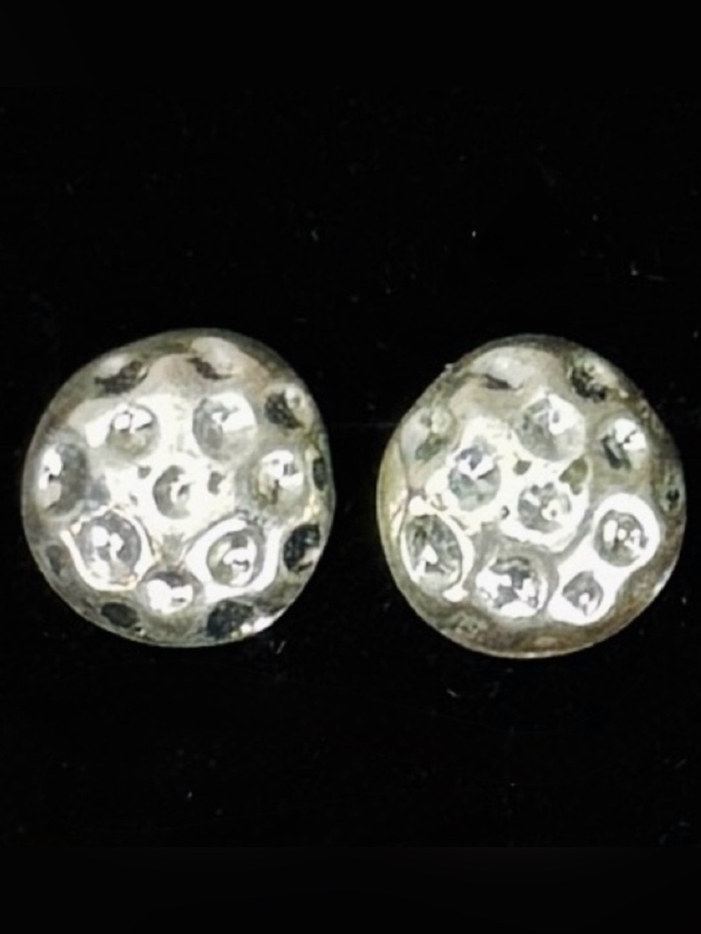 Simple minimalist brushed silvertone, costume stud pierced earrings